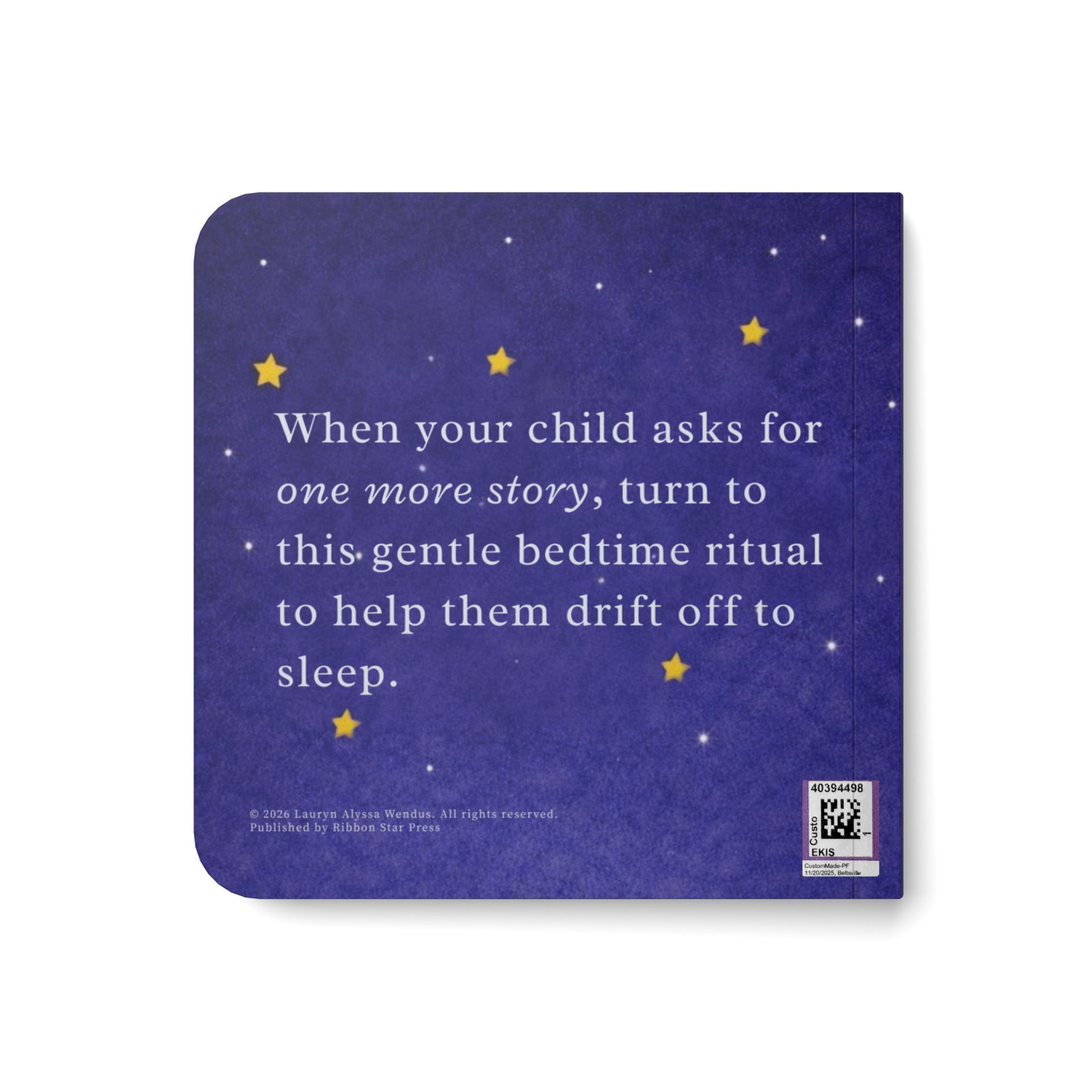 Back cover of One More Story board book